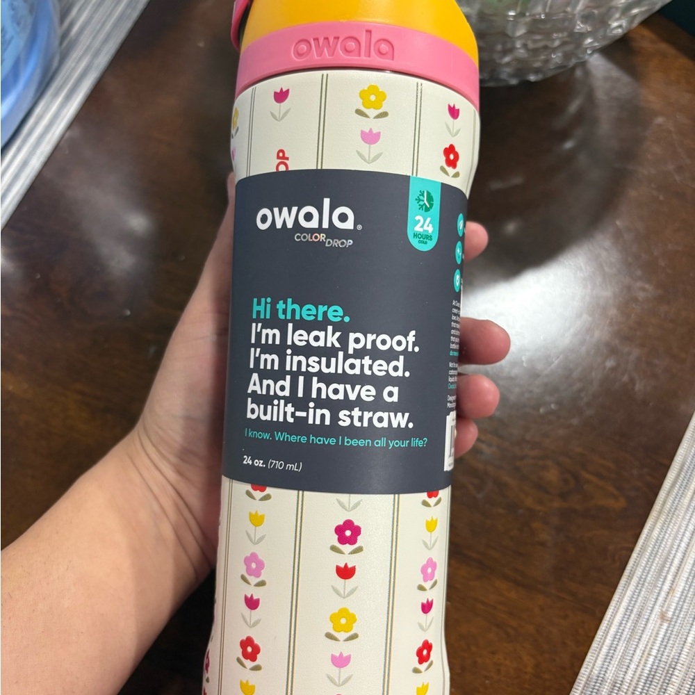 Owala Floral Insulated Water Bottle with Straw